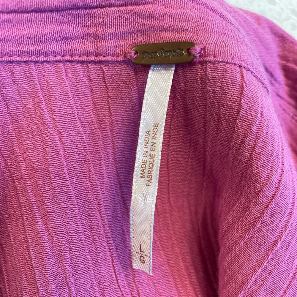 Free People Pink Summer Stars Boho Electra Shirt - Picture 5 of 7